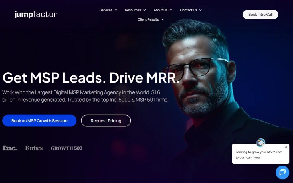 Jumpfactor website homepage screenshot