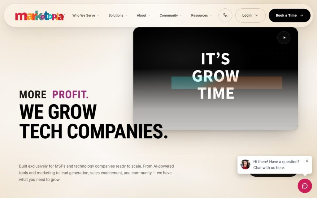Marketopia website homepage screenshot