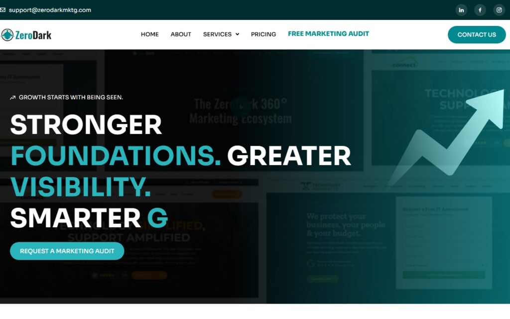 ZeroDark MSP Marketing website homepage screenshot
