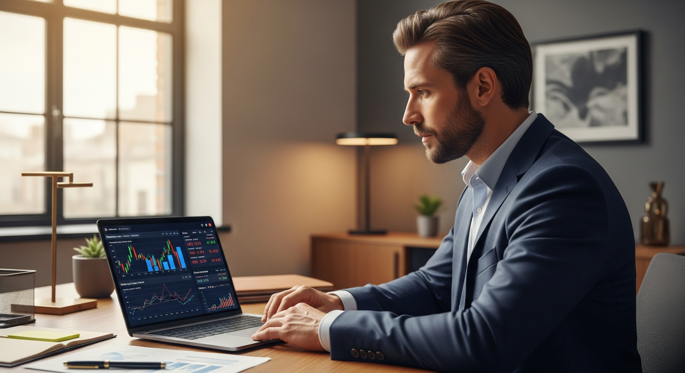 vCFO services for technology companies and MSPs - finance executive reviewing financial dashboard