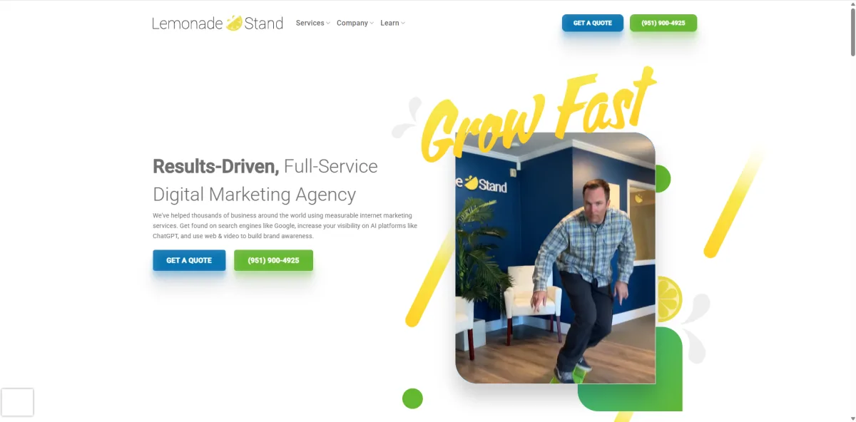 Lemonade Stand MSP marketing homepage - Southern California