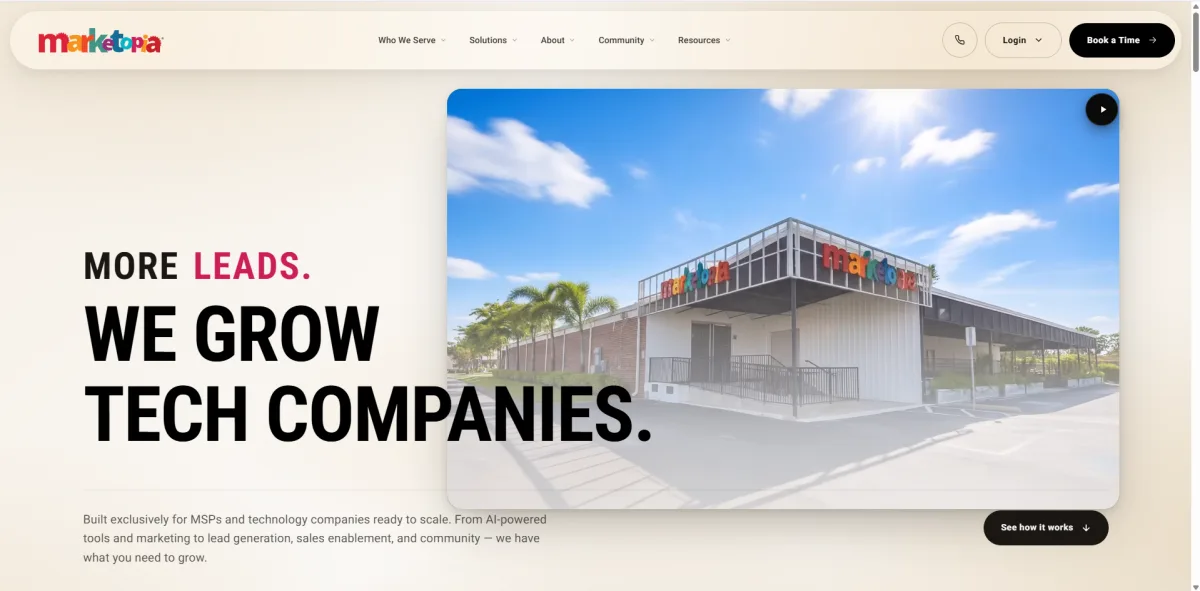 Marketopia MSP marketing execution homepage - Tampa Bay, FL