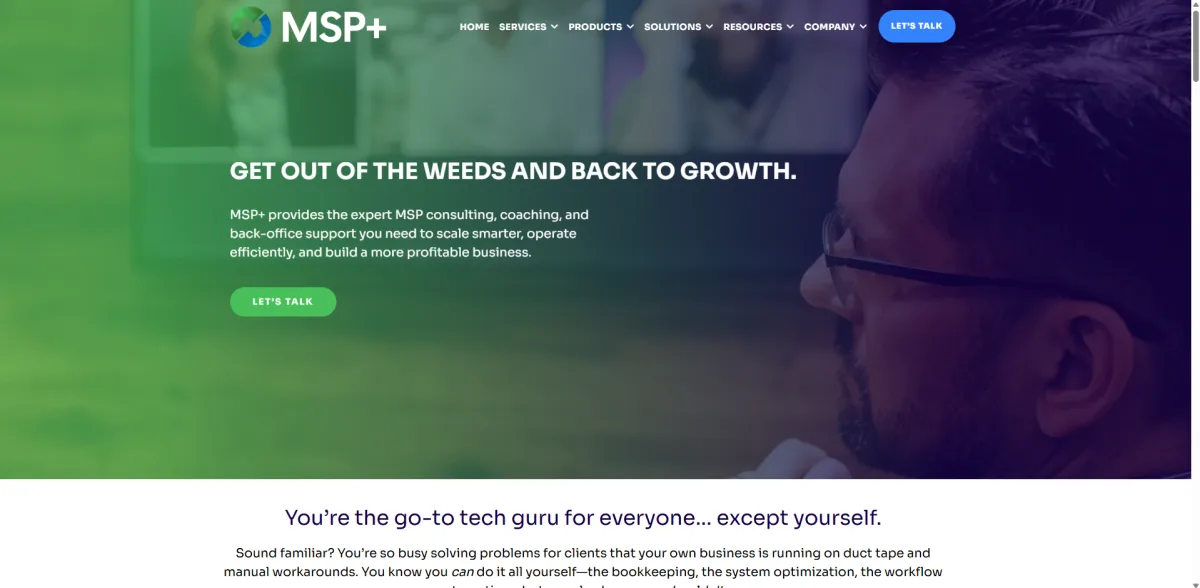 MSP Plus coaching and M and A integration consulting homepage