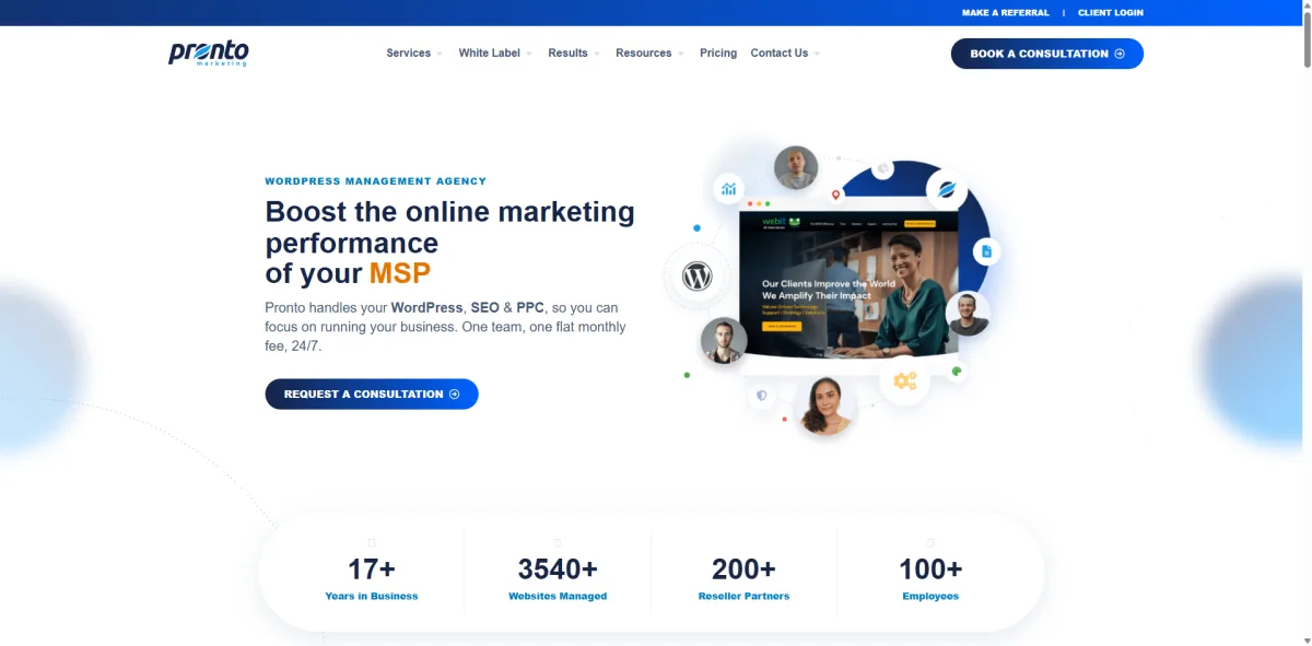 Pronto Marketing MSP website agency homepage - Sioux Falls, SD
