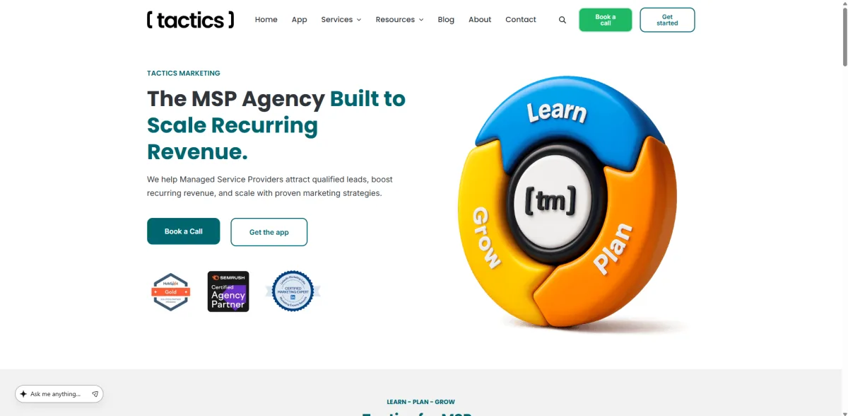 Tactics Marketing strategy-led AEO homepage - Bend, OR