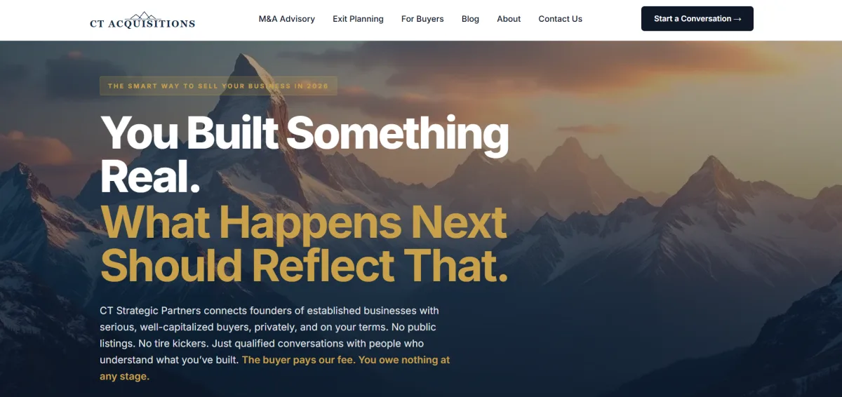 CT Acquisitions homepage - buy-side M&A advisory for lower-middle-market IT services firms