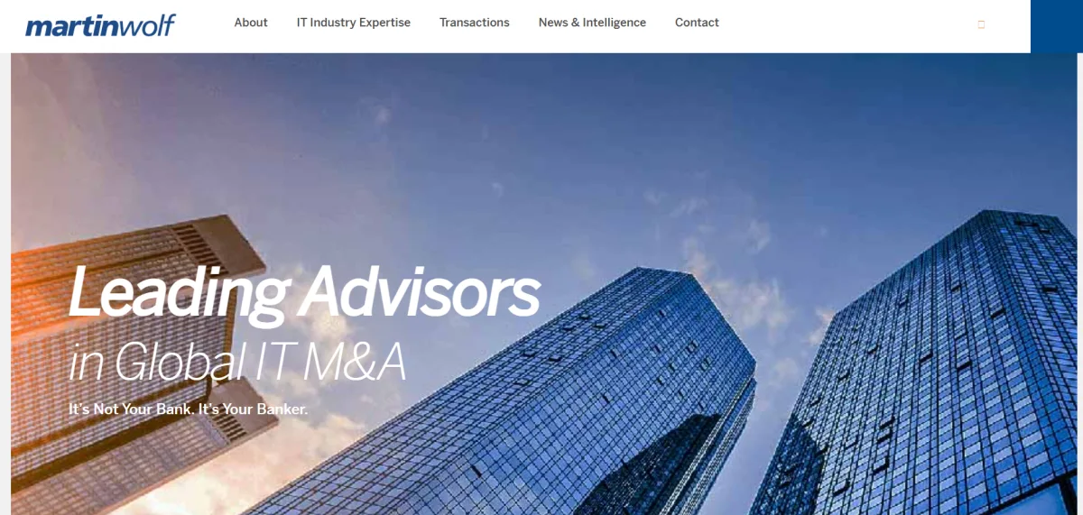 martinwolf homepage - mid-market IT industry M&A advisory