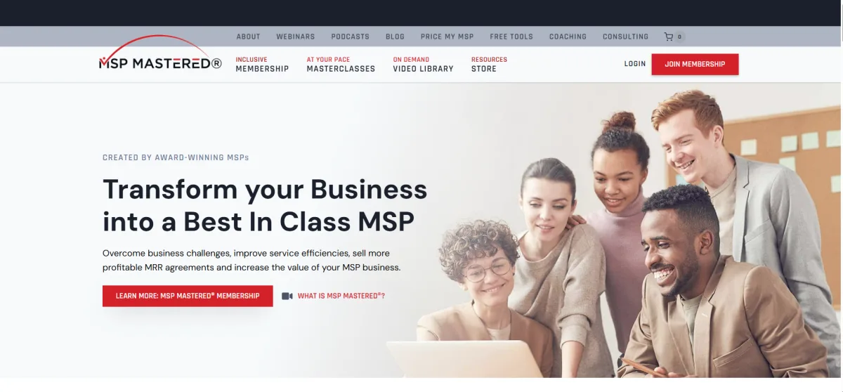 MSP Mastered homepage - MSP sales training and M&A advisory from Erick Simpson