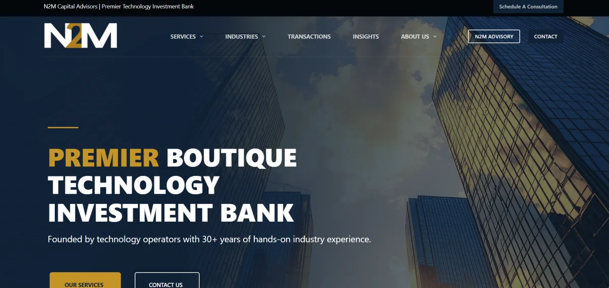 N2M Capital Advisors homepage - operator-led MSP M&A advisory