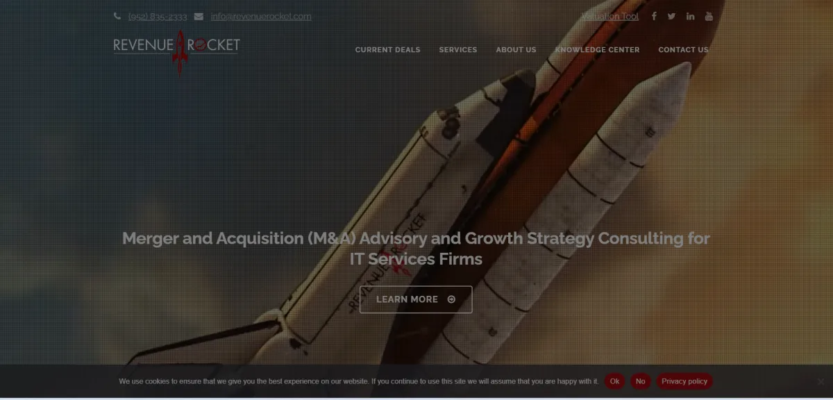 Revenue Rocket Consulting Group homepage - M&A advisory for IT services firms