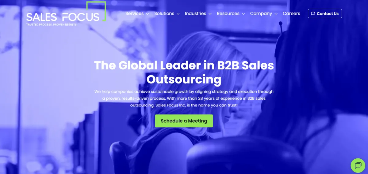 Sales Focus Inc. homepage - B2B sales outsourcing with dedicated sales teams