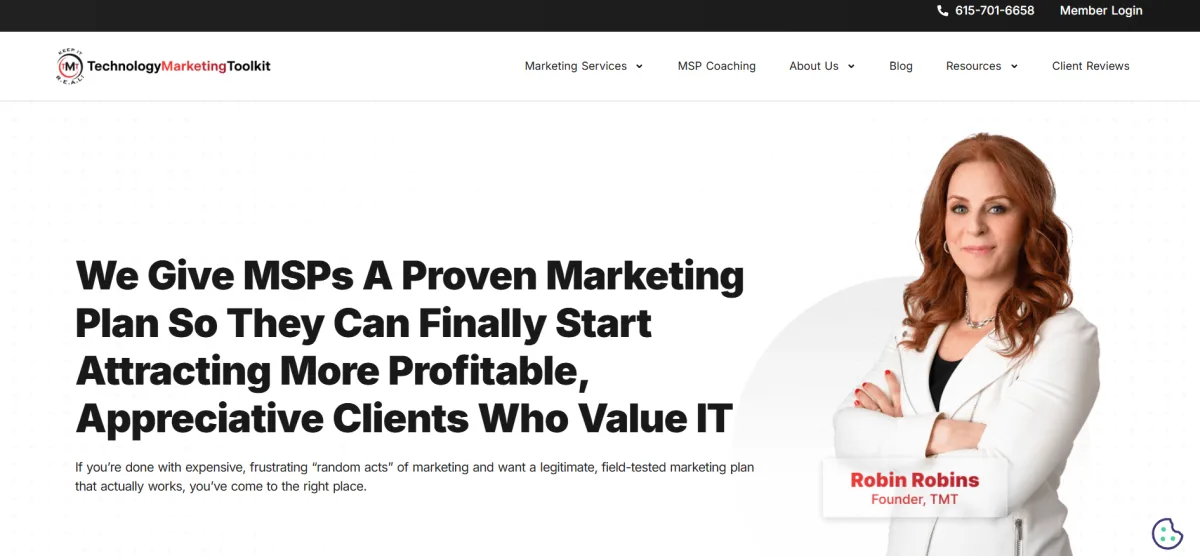 Technology Marketing Toolkit homepage - Robin Robins fractional CMO and CRO services for MSPs
