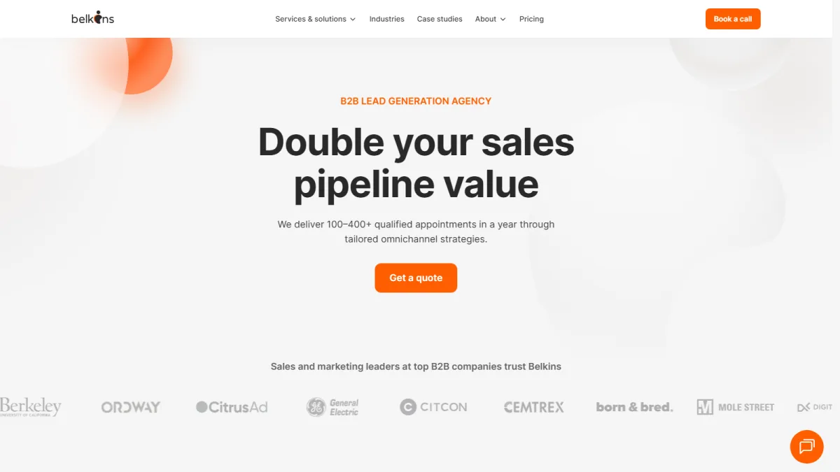 Belkins B2B appointment setting homepage