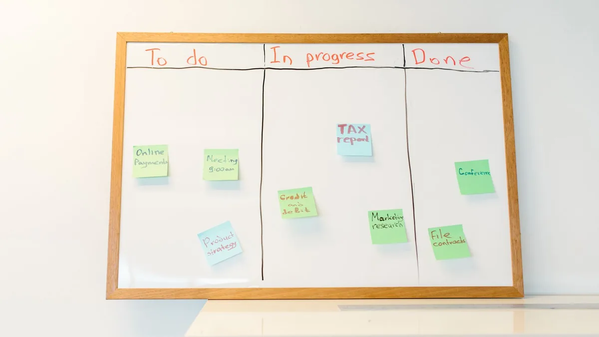 To-do, in progress, and done board showing a campaign workflow inside marketing software for MSPs
