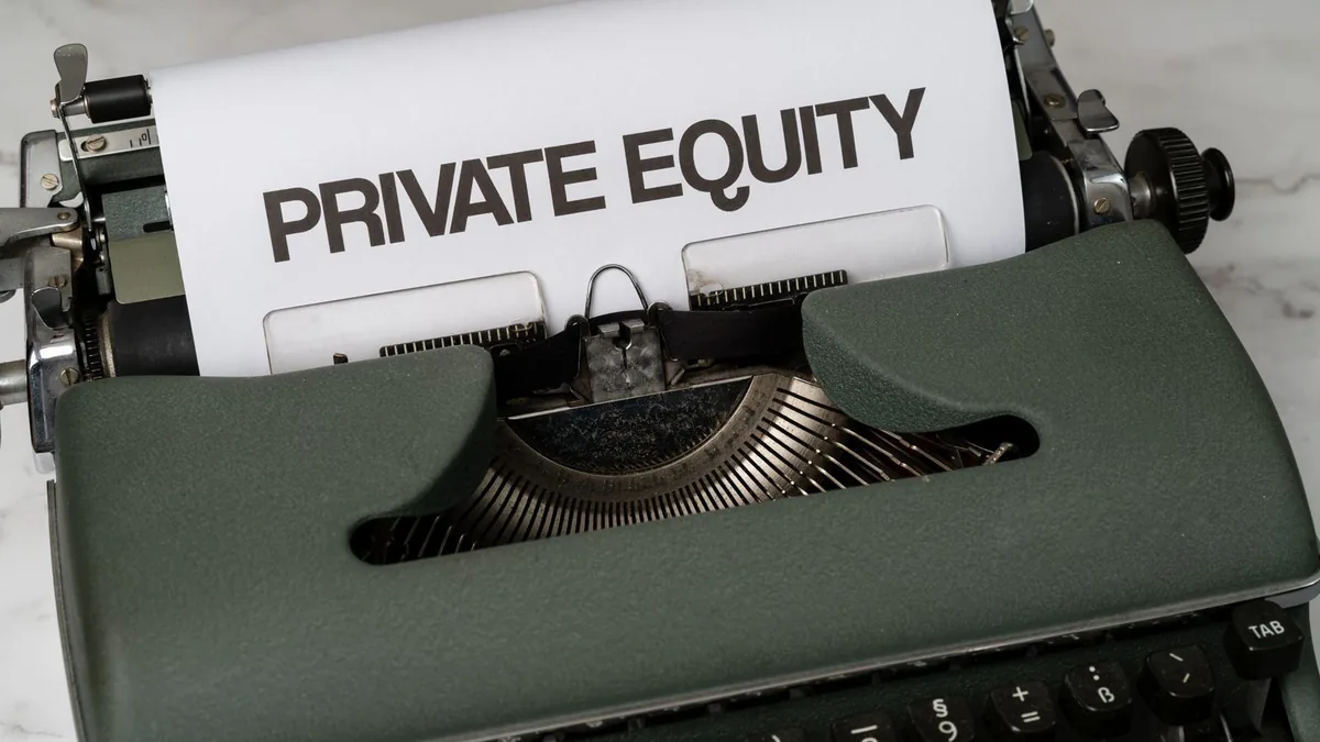 Typewriter page reading Private Equity, the buyers MSP business brokers and advisors work with
