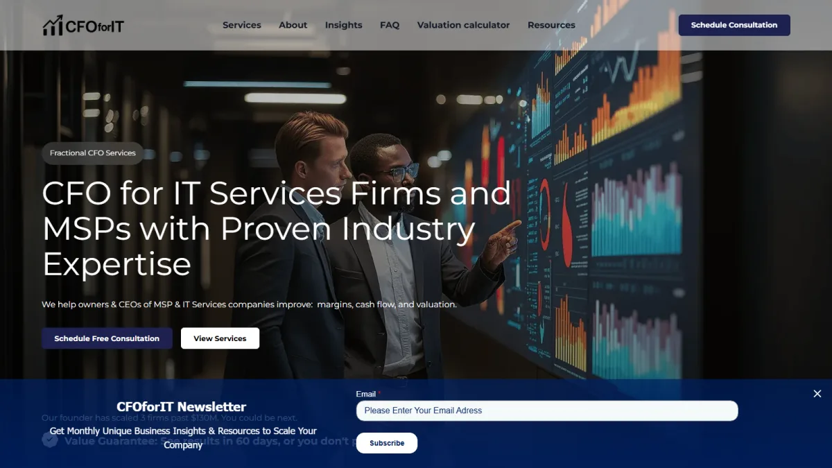 CFOforIT fractional CFO for MSPs homepage