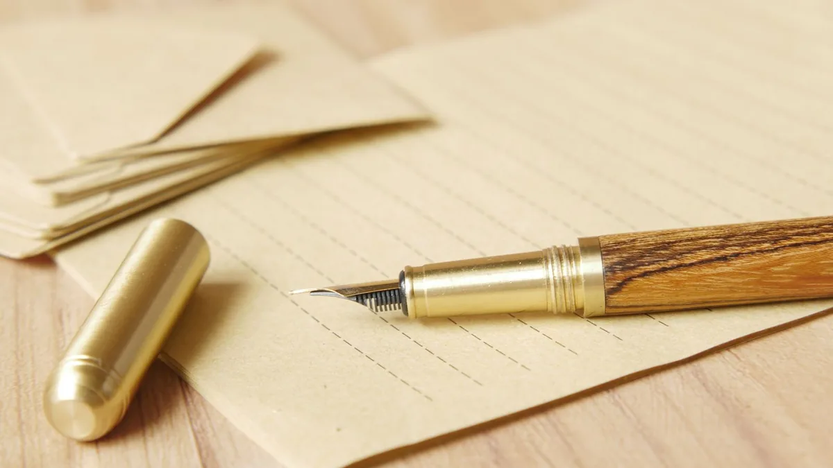 A fountain pen resting on letter paper beside envelopes, the personal letter that often starts MSP acquisition sourcing