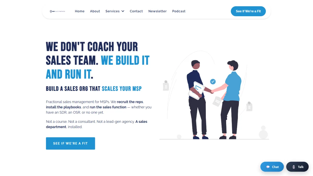 MSP Sales Partners fractional sales leadership homepage