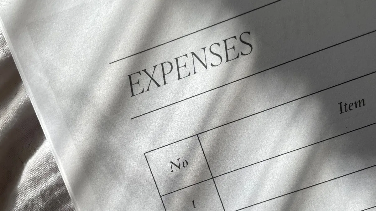 Printed expenses worksheet, the use-of-funds plan a small business capital advisory engagement builds before raising
