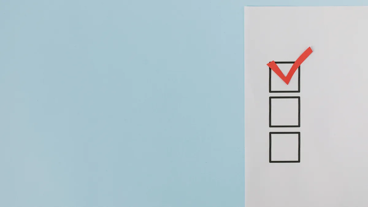 A checked box on a printed checklist, one item cleared on a technical SEO checklist